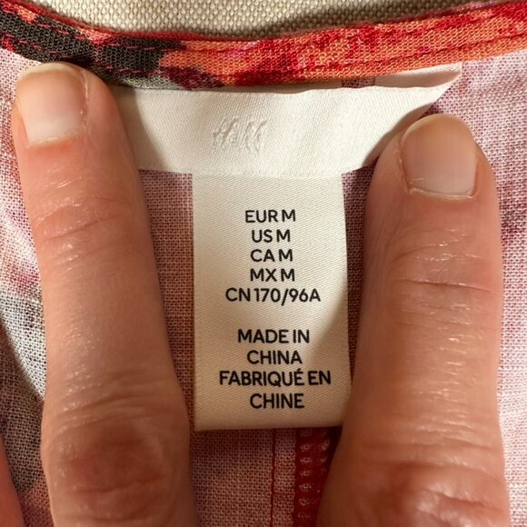 Floral Babydoll Mini Dress Womens M Red Green Puff Sleeves Holiday Christmas - Picture 7 of 8